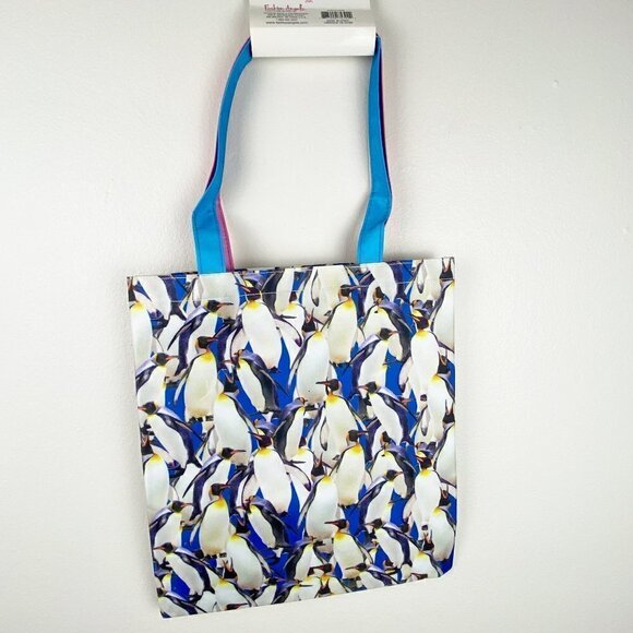 Chill Out Penguin Vinyl Double Handle Tote Bag - Picture 2 of 6